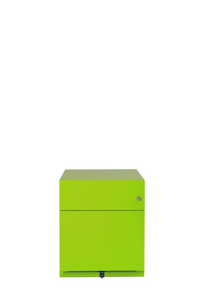 Rollcontainer Note™ mit Griffleiste, 1 Universalschublade, 1 HR-Schublade, Farbe grün Bild 1