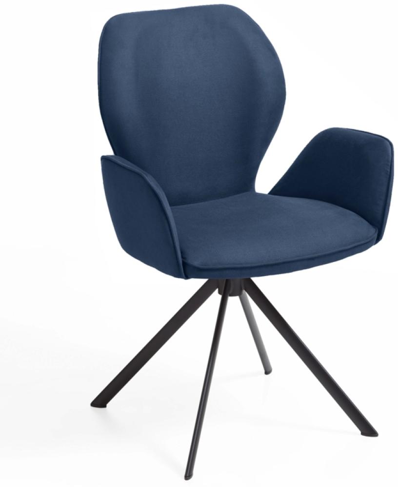 Niehoff Sitzmöbel Colorado Trend-Line Design-Armlehnenstuhl Eisen/Polyester - 180° drehbar Nirvana dunkelblau Bild 1