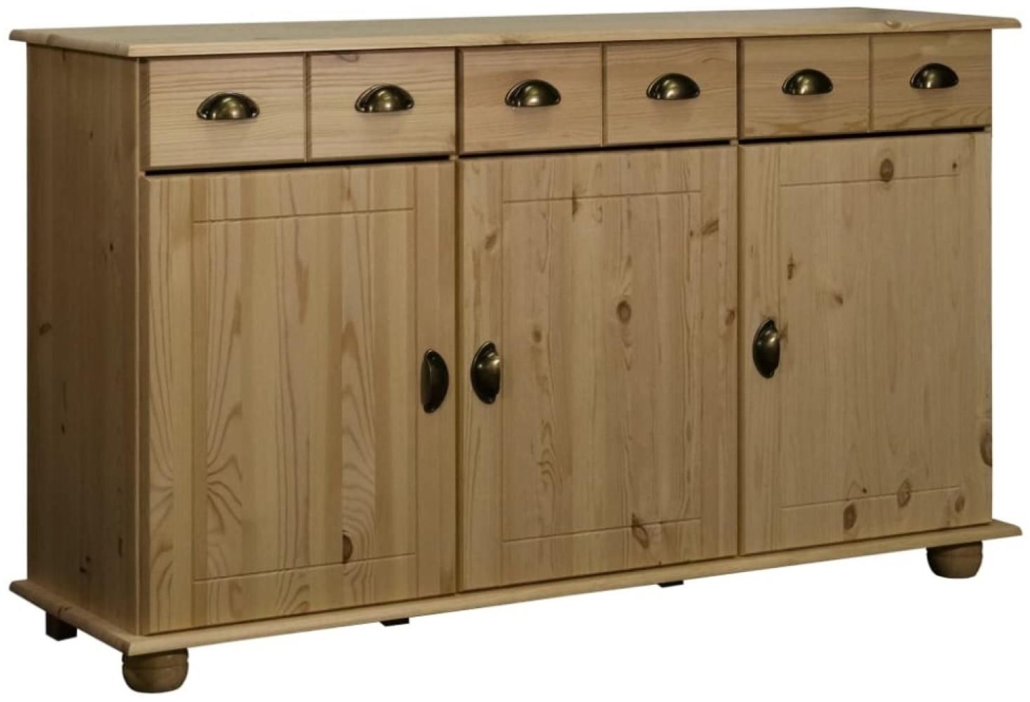 Sideboard 134x39x79,5 cm Massivholz Kiefer [325538] Bild 1