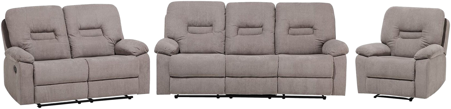 Sofa Set Polsterbezug taupe 6-Sitzer verstellbar BERGEN Bild 1