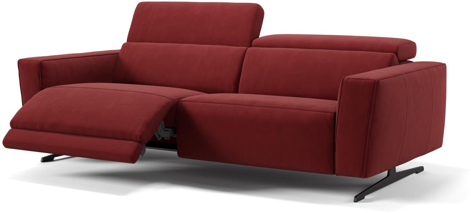 Sofanella 3-Sitzer ALESSO Stoff Sofa Stoffcouch in Rot M: 210 Breite x 108 Tiefe Bild 1