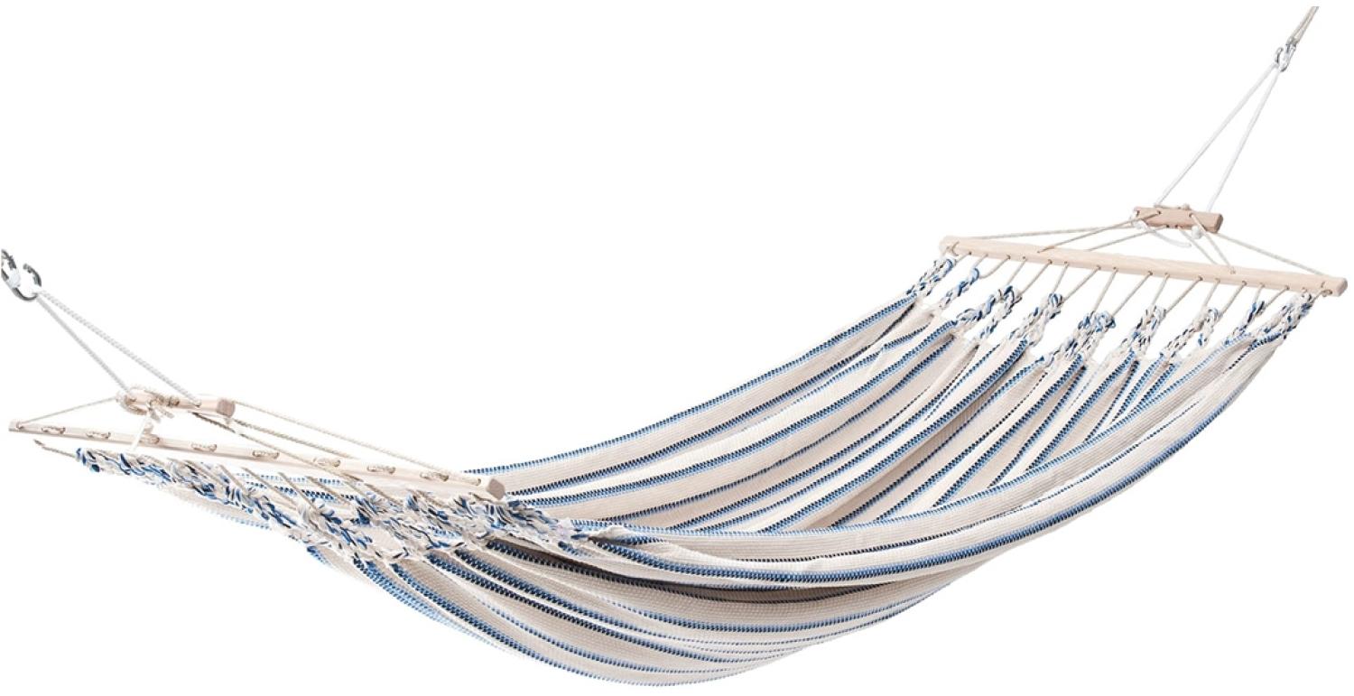 CHICO Doppelhängematte aus Baumwolle Weiß-blau Bild 1