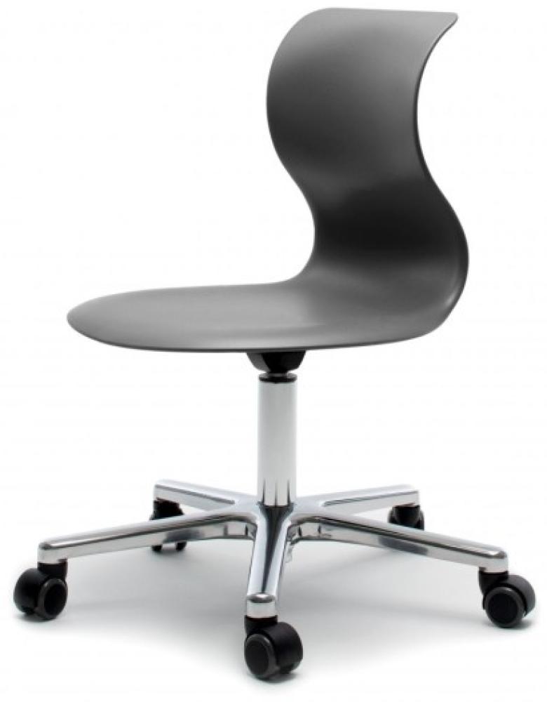 Bürostuhl und Praxisstuhl Pro 6 - unsere Topseller graphitschwarz/Aluminium mit PRO-Matic ohne Armlehne ohne Sitzkissen Bild 1
