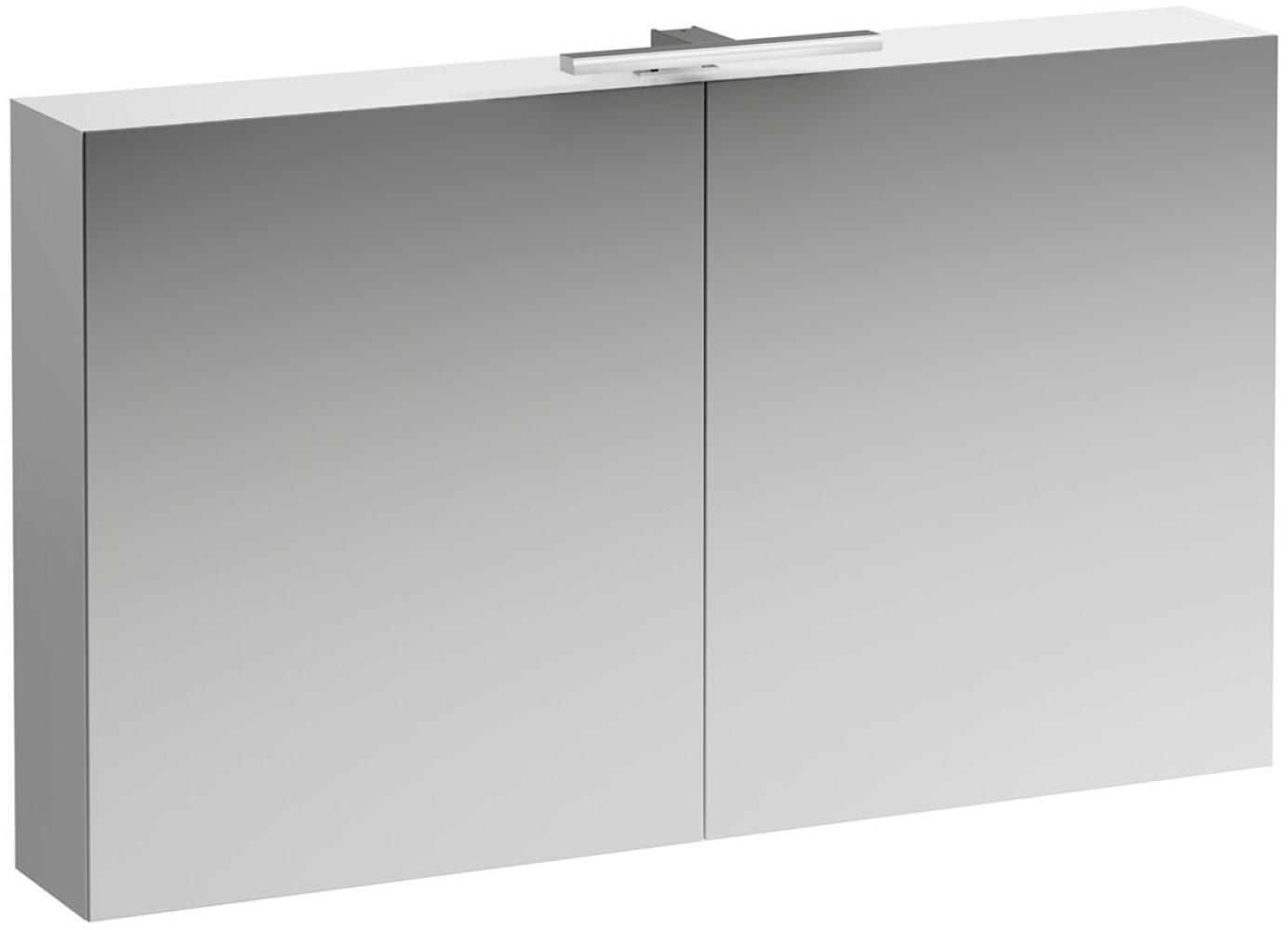 Laufen Base Spiegelschrank 1200 mm, 2 Türen, LED- Licht Element, Farbe: Snow (weiß matt) - H4029021102601 Bild 1
