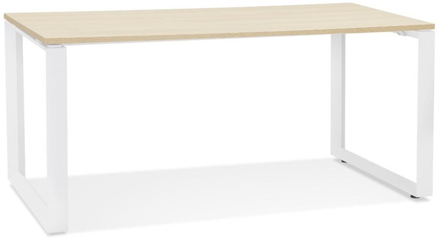 Kokoon Design Schreibtisch Abak Holz Natur und Weiß 160 cm Natur - Weiß - 160 x 75 x 80 cm Bild 1