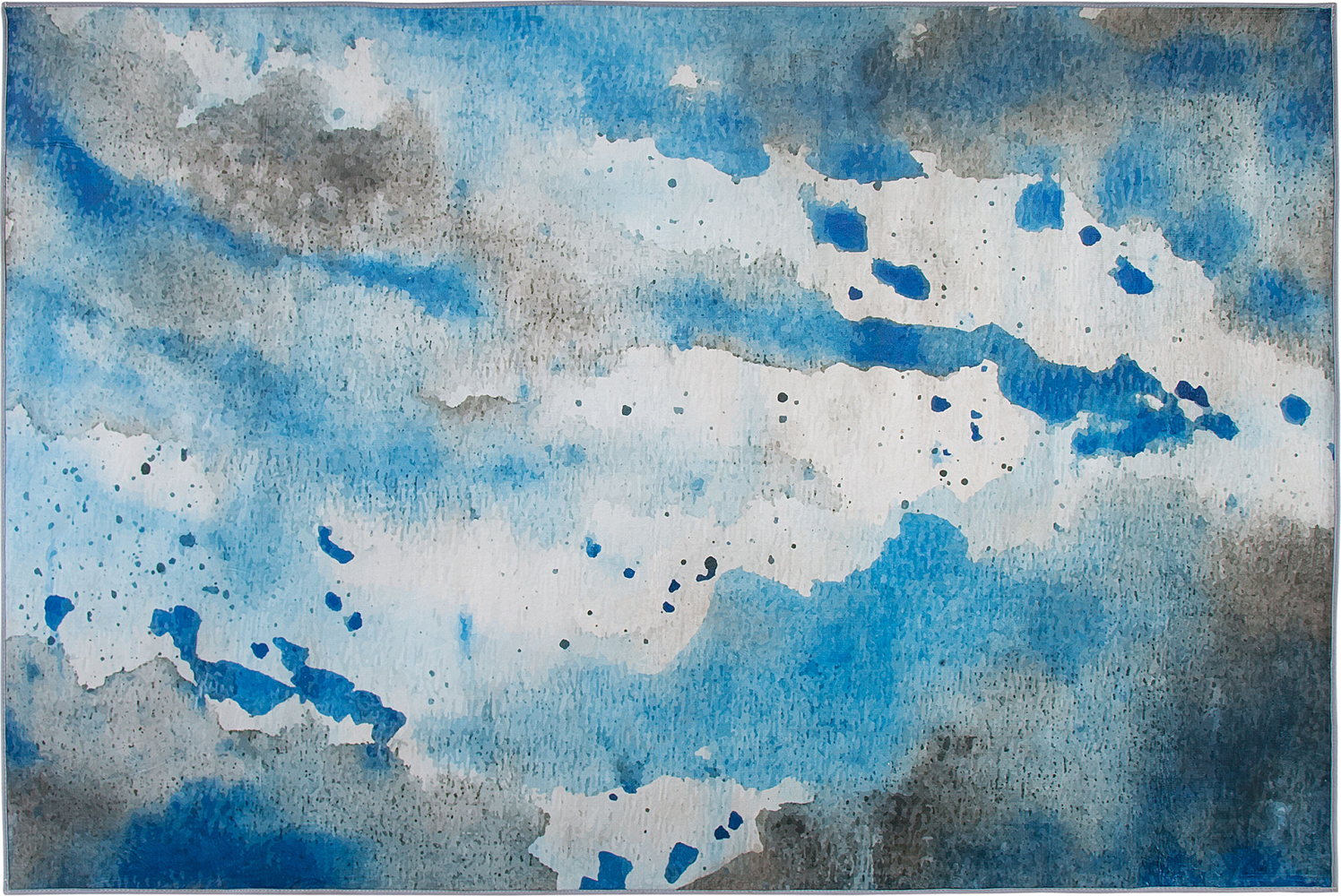 Teppich blau-grau 160 x 230 cm Flecken-Motiv Kurzflor BOZAT Bild 1