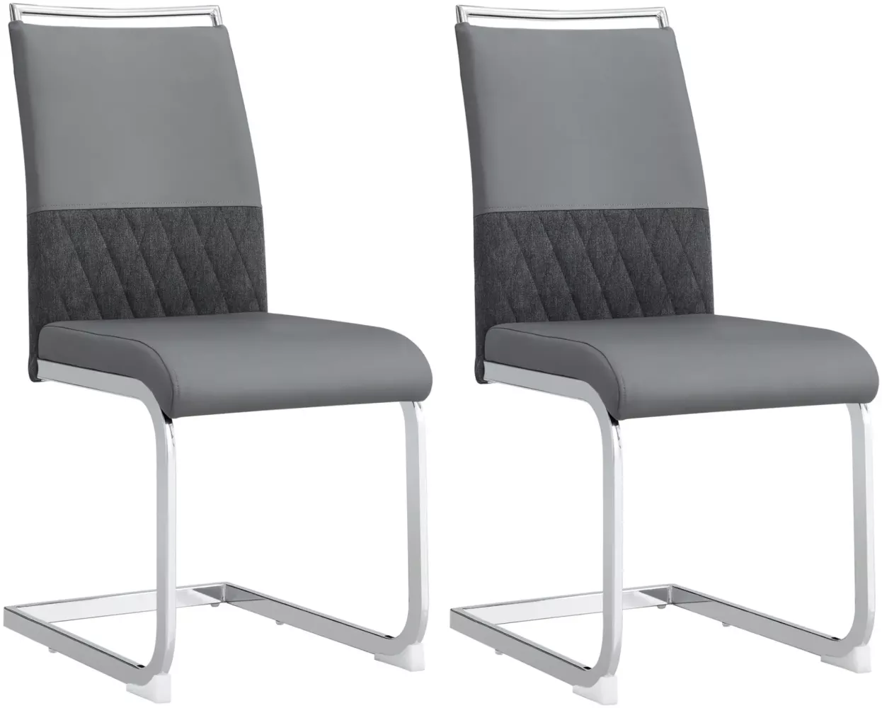 Merax Moderne Esszimmerstühle 2er Set, hoher Rücken gepolstert Side Chair, für Esszimmer, Küche, Gast Bürostuhl, grau Bild 1
