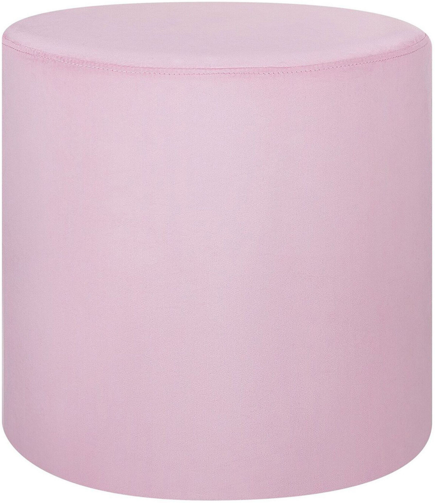 Pouf Samtstoff rosa ⌀ 47 cm LOVETT Bild 1