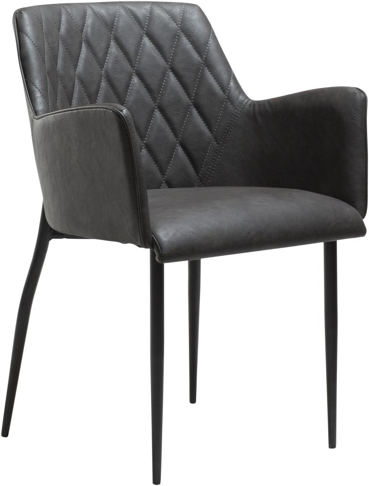 2x Esszimmerstuhl Kunstleder Küchenstuhl Stuhl Stühle Set Esszimmer Küche grau Bild 1