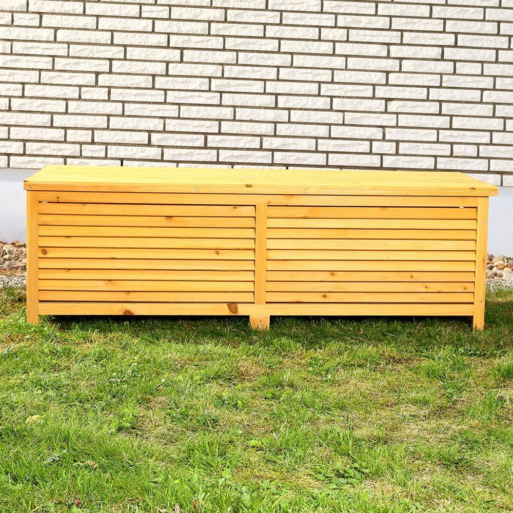 Gartentruhe Holz Braun Kissenbox Auflagenkiste Aufbewahrung Terrasse Outdoor Bild 1