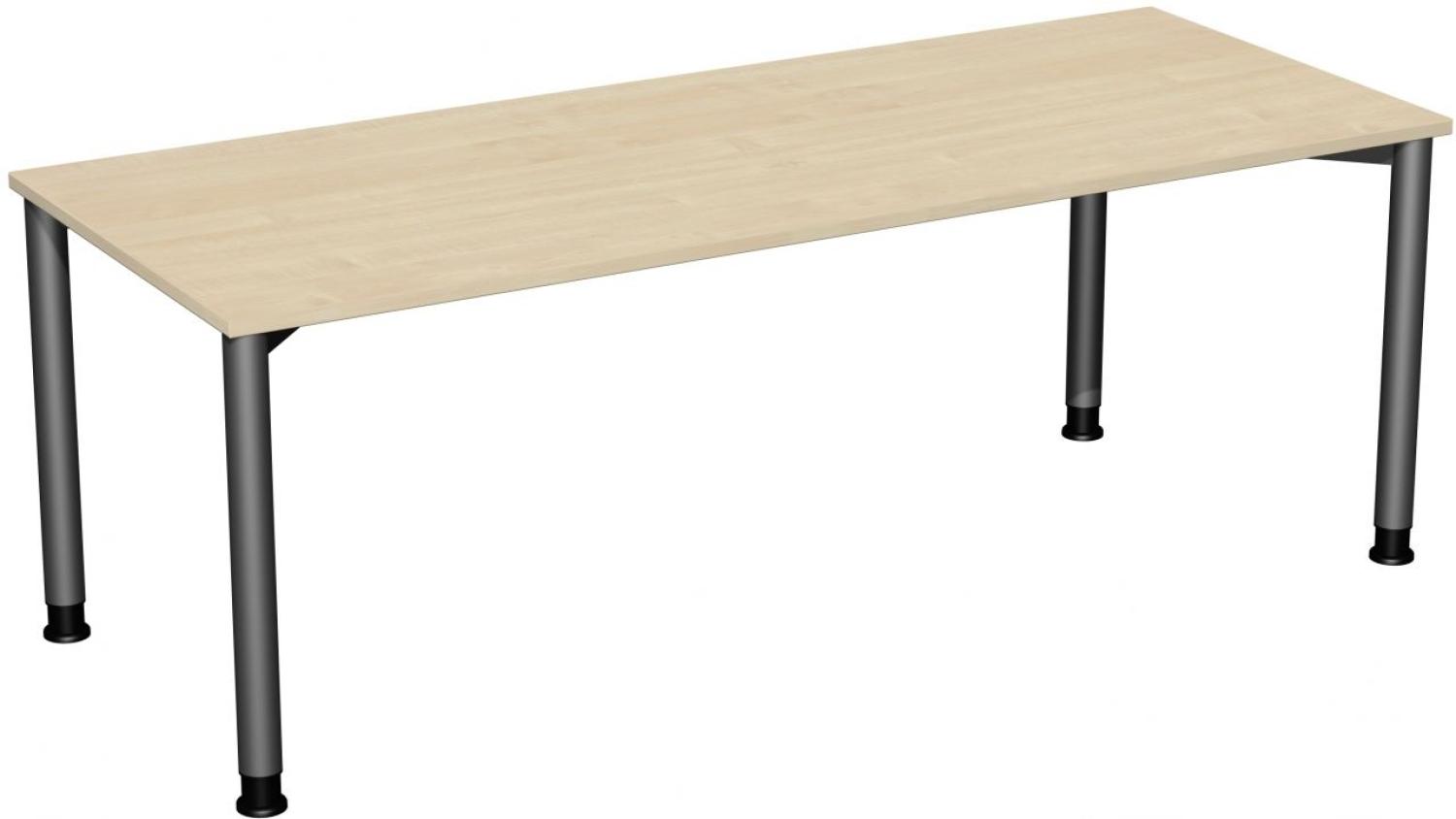 Schreibtisch '4 Fuß Flex' höhenverstellbar, 200x80cm, Ahorn / Anthrazit Bild 1