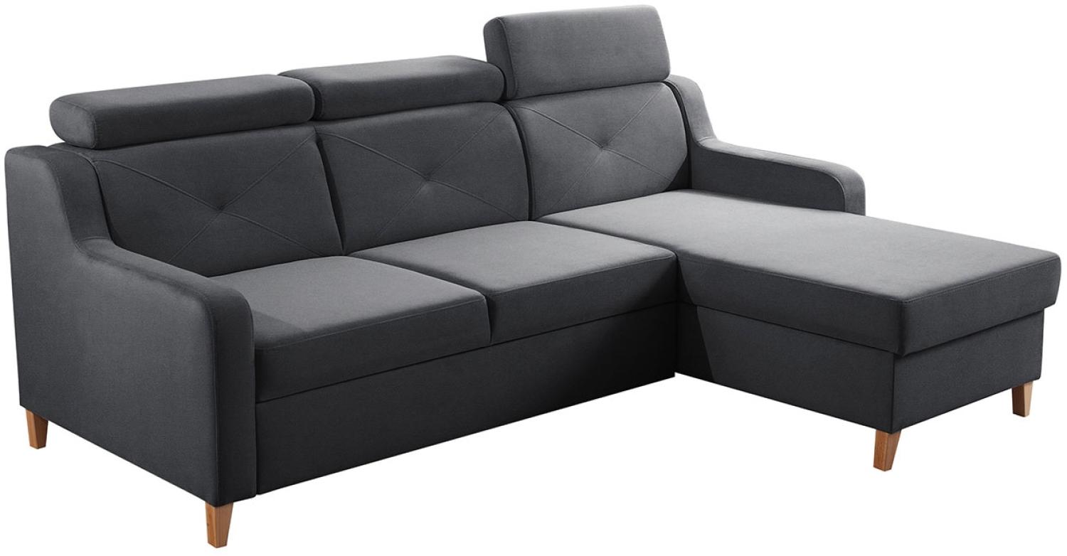 Ecksofa Enikor, 3 Sitzer L-Form Sofa mit Bettkasten und Schlaffunktion (Jasmine 96, Seite: Rechts) Bild 1