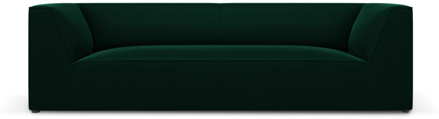 Micadoni 3-Sitzer Samtstoff Sofa Ruby | Bezug Bottle Green | Beinfarbe Black Plastic Bild 1