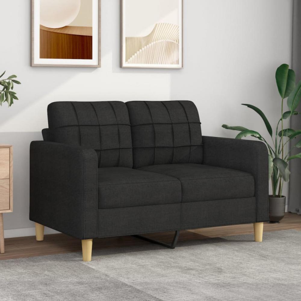 2-Sitzer-Sofa Schwarz 120 cm Stoff (Farbe: Schwarz) Bild 1