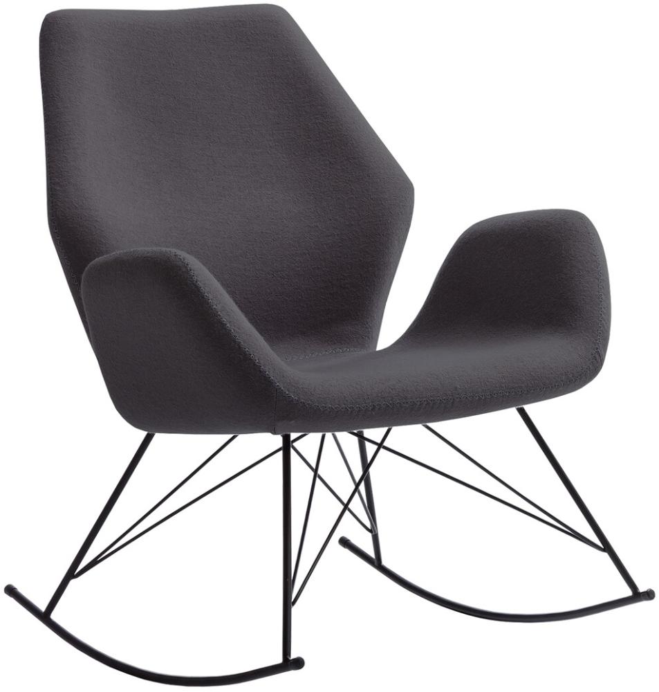 SalesFever Sessel Schaukelsessel dunkelgrau Webstoff Metall, Webstoff L = 74 x B = 85 x H = 94 dunkelgrau Bild 1