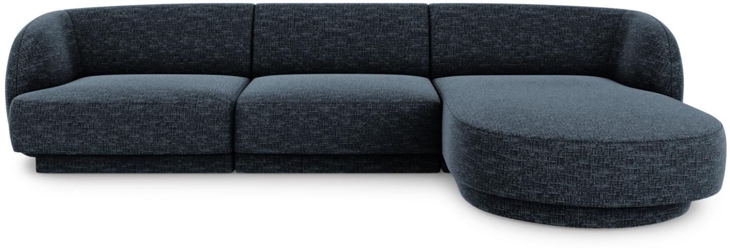 Micadoni 4-Sitzer Ecke rechts Sofa Miley | Bezug Royal Blue | Beinfarbe Black Plastic Bild 1