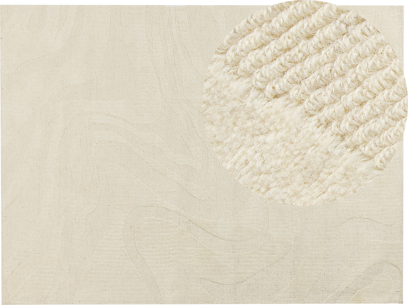 Teppich Wolle beige 300 x 400 cm abstraktes Muster SASNAK Bild 1