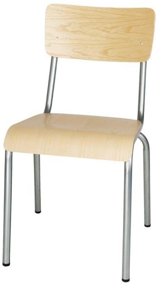 Bolero Cantina Stühle aus verzinktem Stahl mit Holzsitz und Rückenlehne (4 Stück) Bild 1