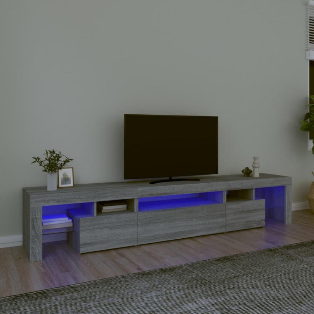 vidaXL TV-Schrank mit LED-Leuchten Grau Sonoma 215x36,5x40 cm Bild 1