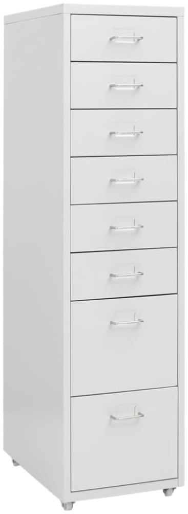 Aktenschrank mit Rollen Grau 28x41x109 cm Metall Bild 1