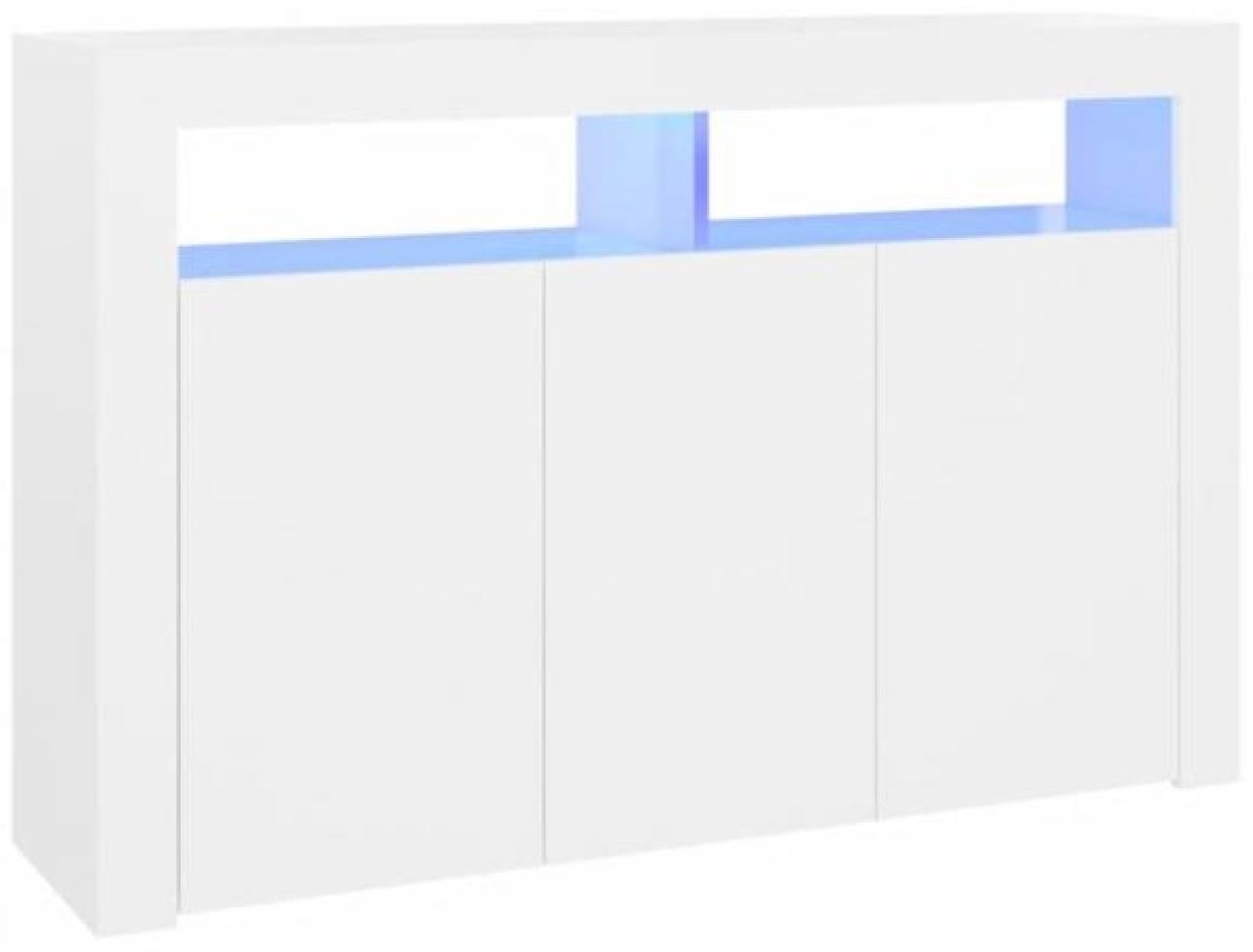 Sideboard mit LED-Leuchten Weiß 115,5x30x75 cm Bild 1