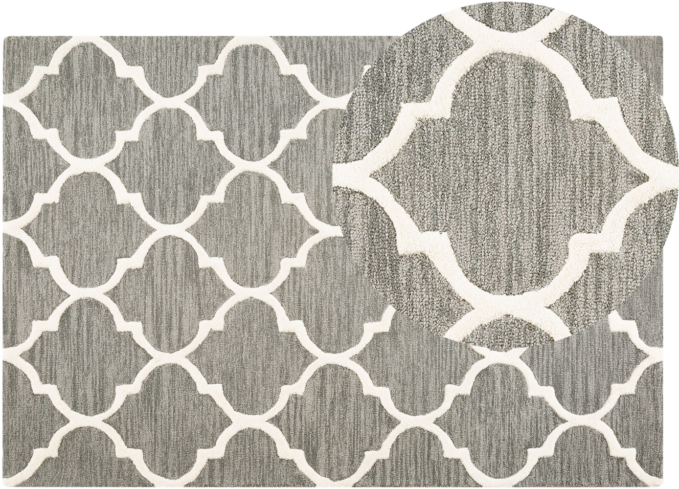 Teppich grau 140 x 200 cm marokkanisches Muster Kurzflor YALOVA Bild 1