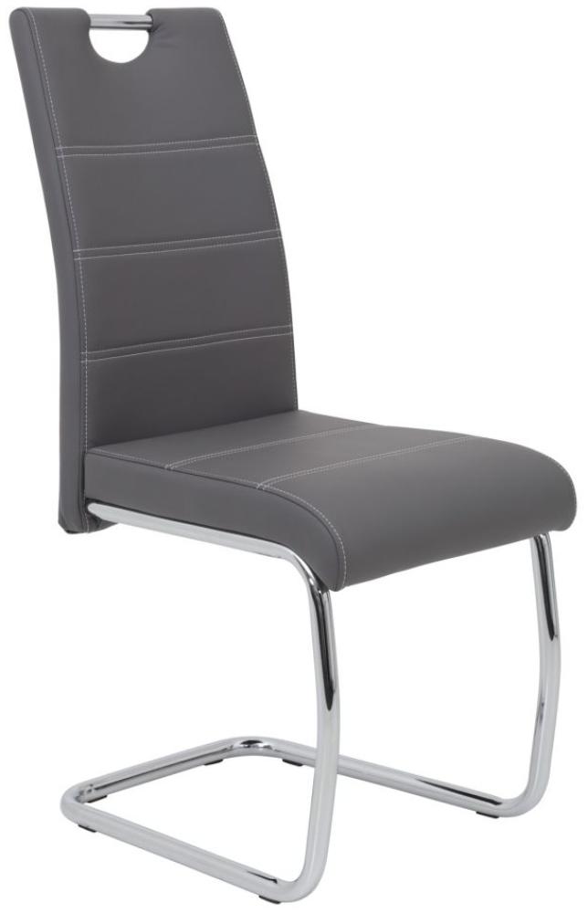 Esszimmerstühle Stuhl Freischwinger 4er Set ELENI Grau Bild 1