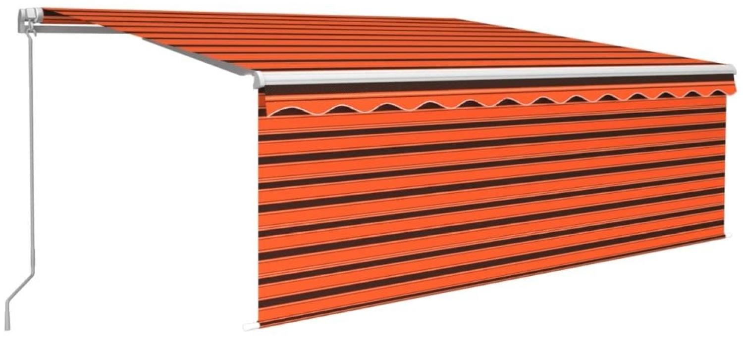 Gelenkarmmarkise Einziehbar mit Jalousie 4x3 m Orange und Braun Bild 1