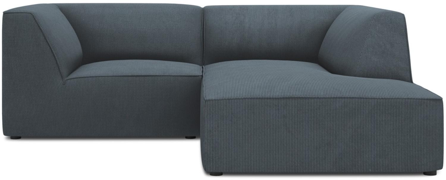 Micadoni 3-Sitzer Modular Ecke rechts Sofa Ruby | Bezug Blue | Beinfarbe Black Plastic Bild 1