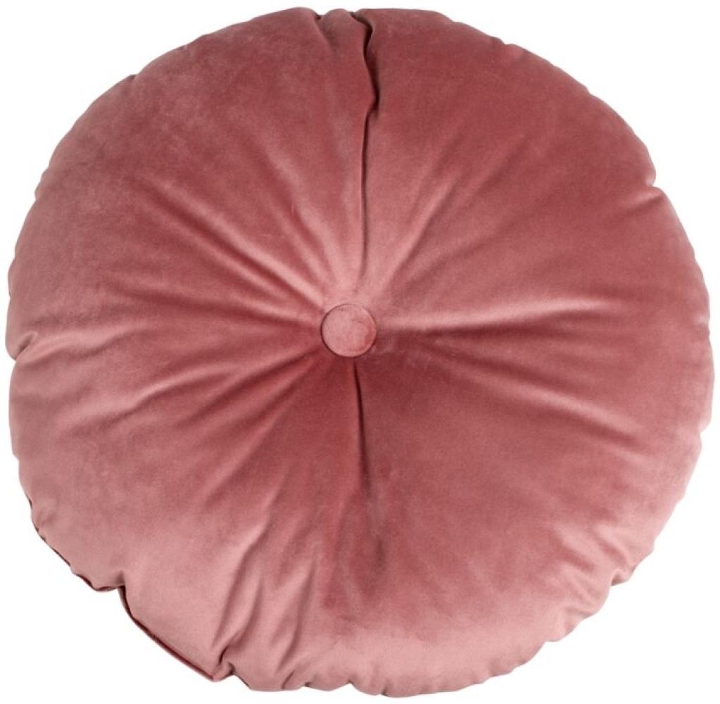 House Nordic Luso Rundes Kissen aus rosafarbenem Samt, 45x45x10 cm Bild 1