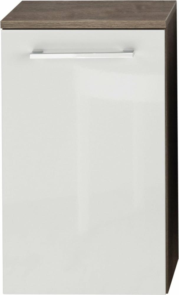 Fackelmann RONDO Unterschrank 36 cm, rechts, Anzahl Türen: 1, Weiß/Eiche Cognac Bild 1