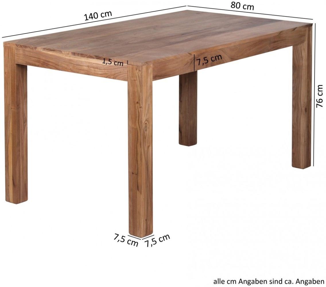 Esstisch, Esszimmer-Tisch, Massivholz, Akazie, 140 cm Bild 1