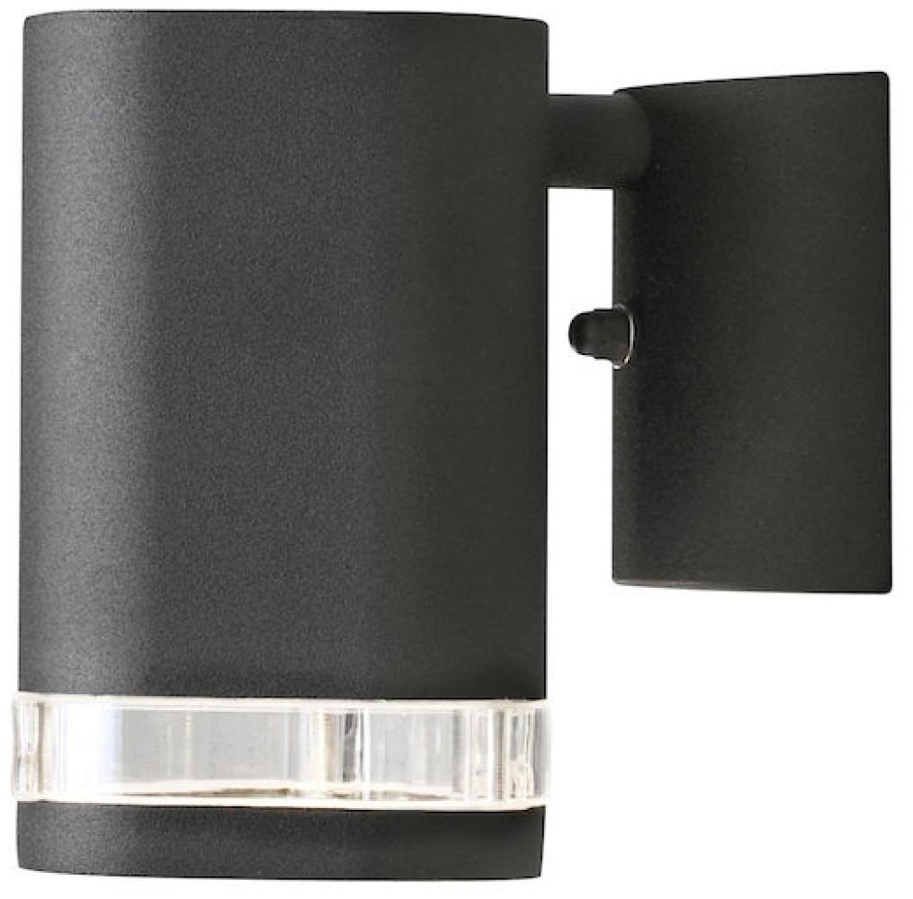 LED Design Außenwandleuchte Downlight aus Aluminium Höhe 13cm, Schwarz Bild 1