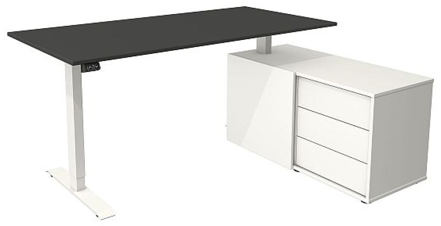 Kerkmann Schreibtisch mit Sideboard MOVE 1 Gestell weiß anthrazit Bild 1