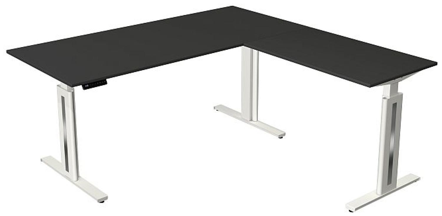 Kerkmann Schreibtisch Steh und Sitztisch MOVE 3 fresh mit Anbau (B) 180 x (T) 80 cm anthrazit Bild 1