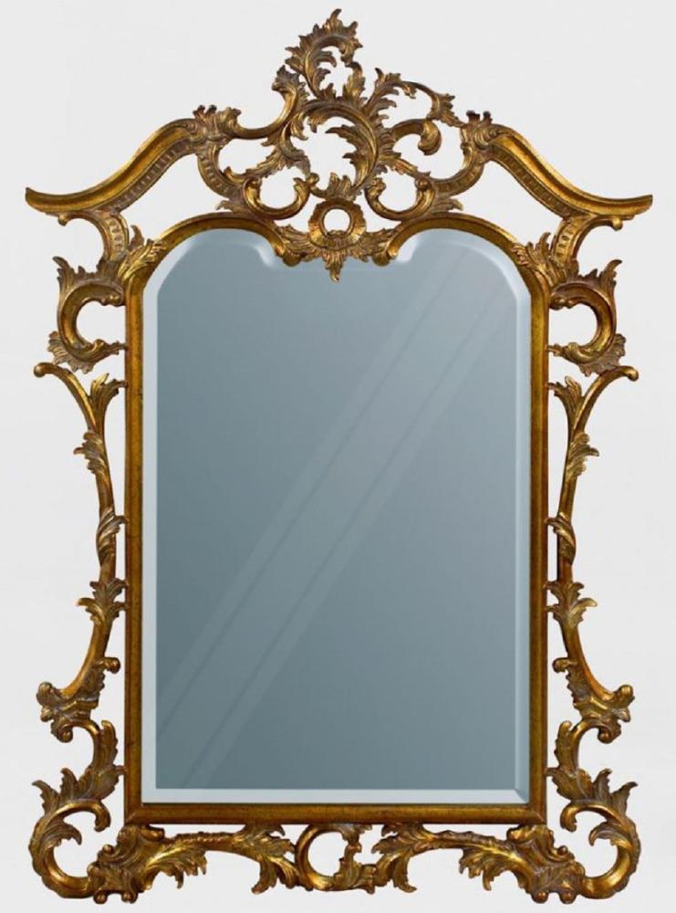 Casa Padrino Luxus Barock Mahagoni Spiegel Antik Gold 100 x 4 x H. 159 cm - Prunkvoller handgeschnitzter Wandspiegel im Barockstil - Antik Stil Garderoben Spiegel - Wohnzimmer Spiegel - Barock Möbel Bild 1