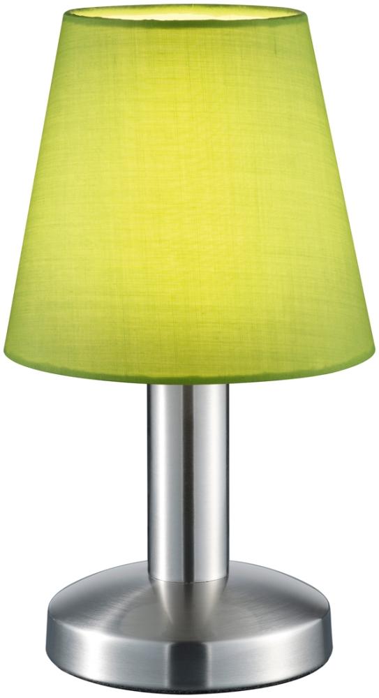 Tischlampe MATS II Stoff Lampenschirm Grün mit Touchfunktion EIN/AUS 24 cm Bild 1