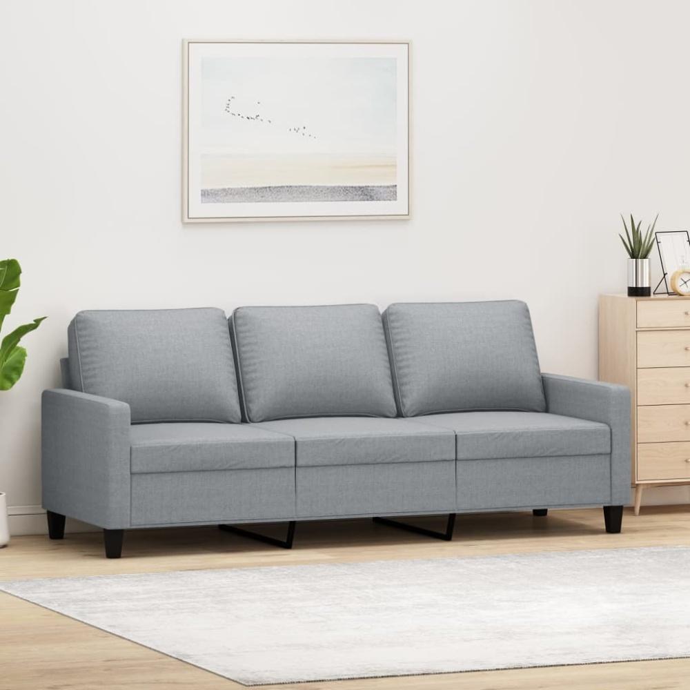 vidaXL 3-Sitzer-Sofa Hellgrau 180 cm Stoff Bild 1