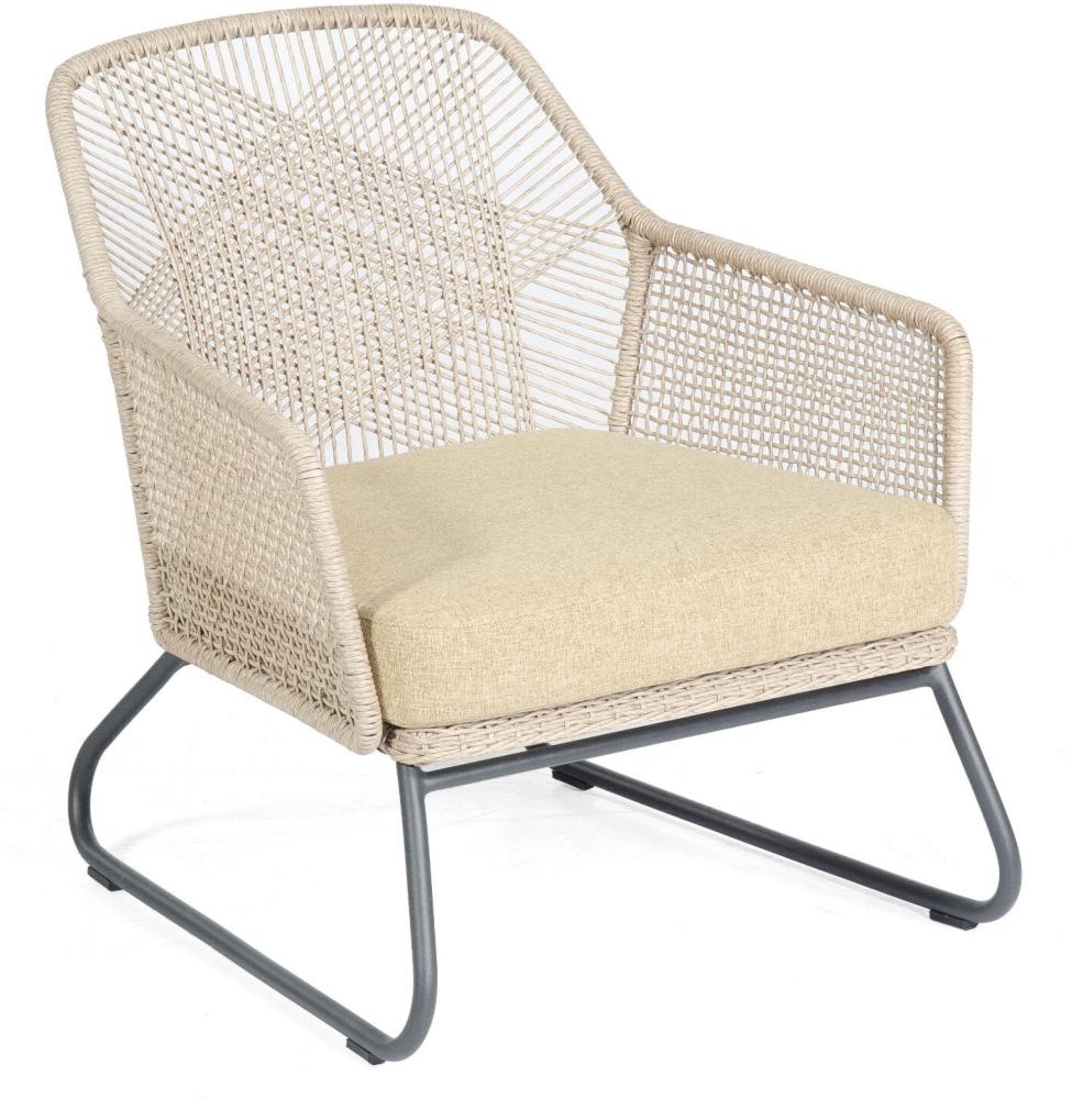 Sonnenpartner Loungesessel Couture Aluminium mit Polyrope white-shell Relaxsessel Garten-Sessel Bild 1