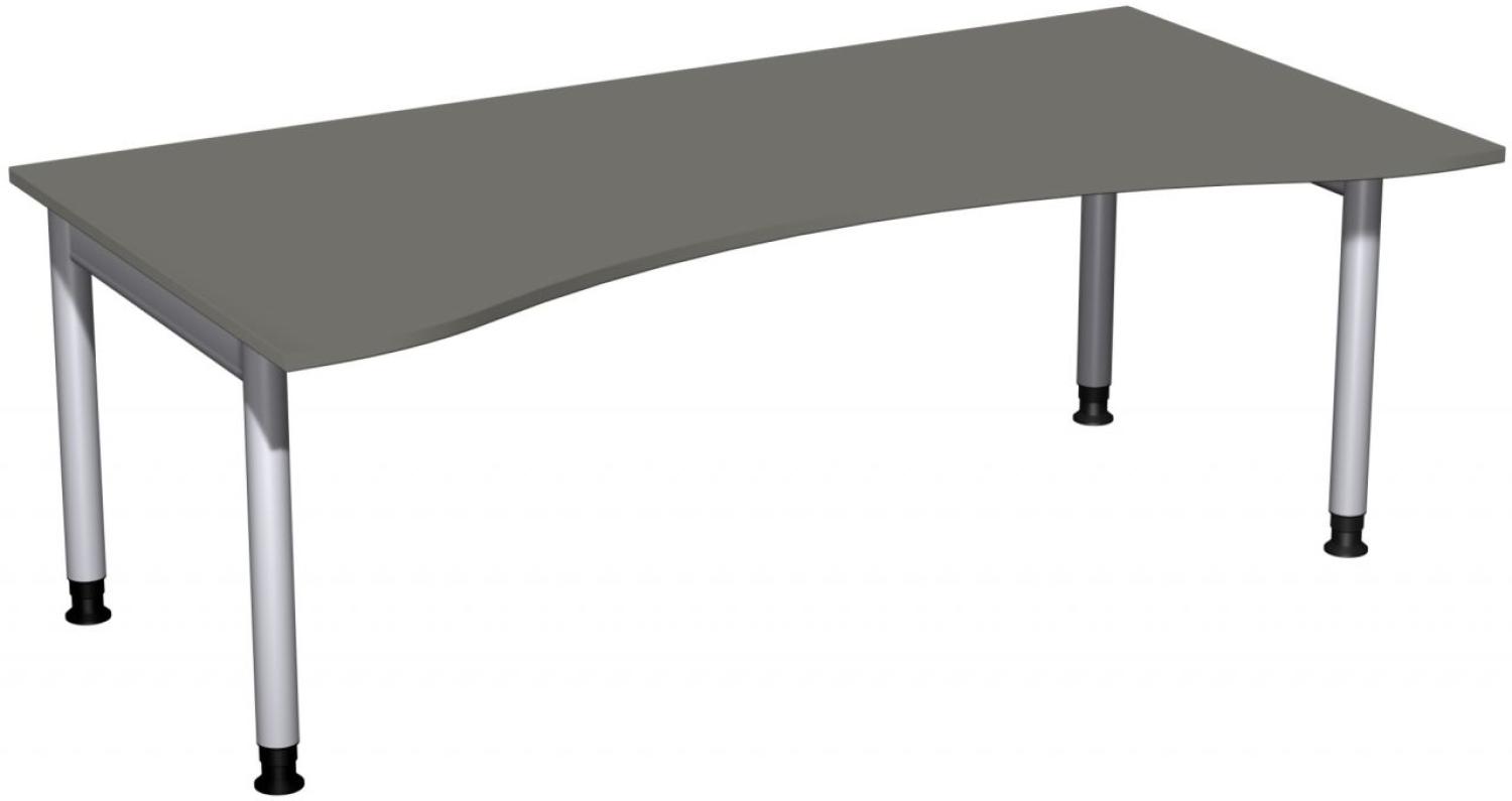 Schreibtisch '4 Fuß Pro' höhenverstellbar, 200x100cm, Graphit / Silber Bild 1