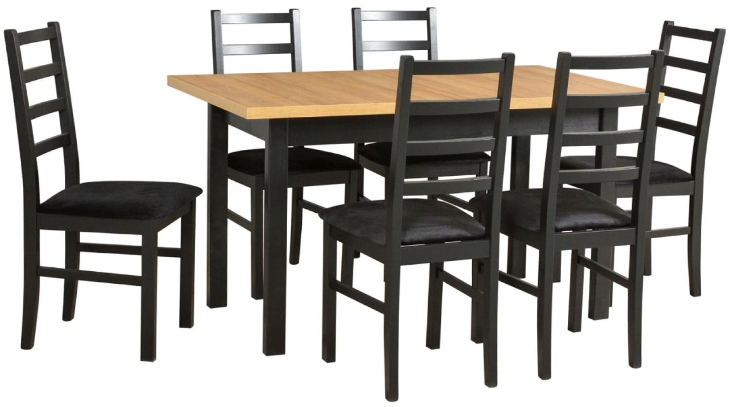 Essgruppe Nilo 8 Tischgruppe schwarz Möbelsamt schwarz 7-teilig Bild 1