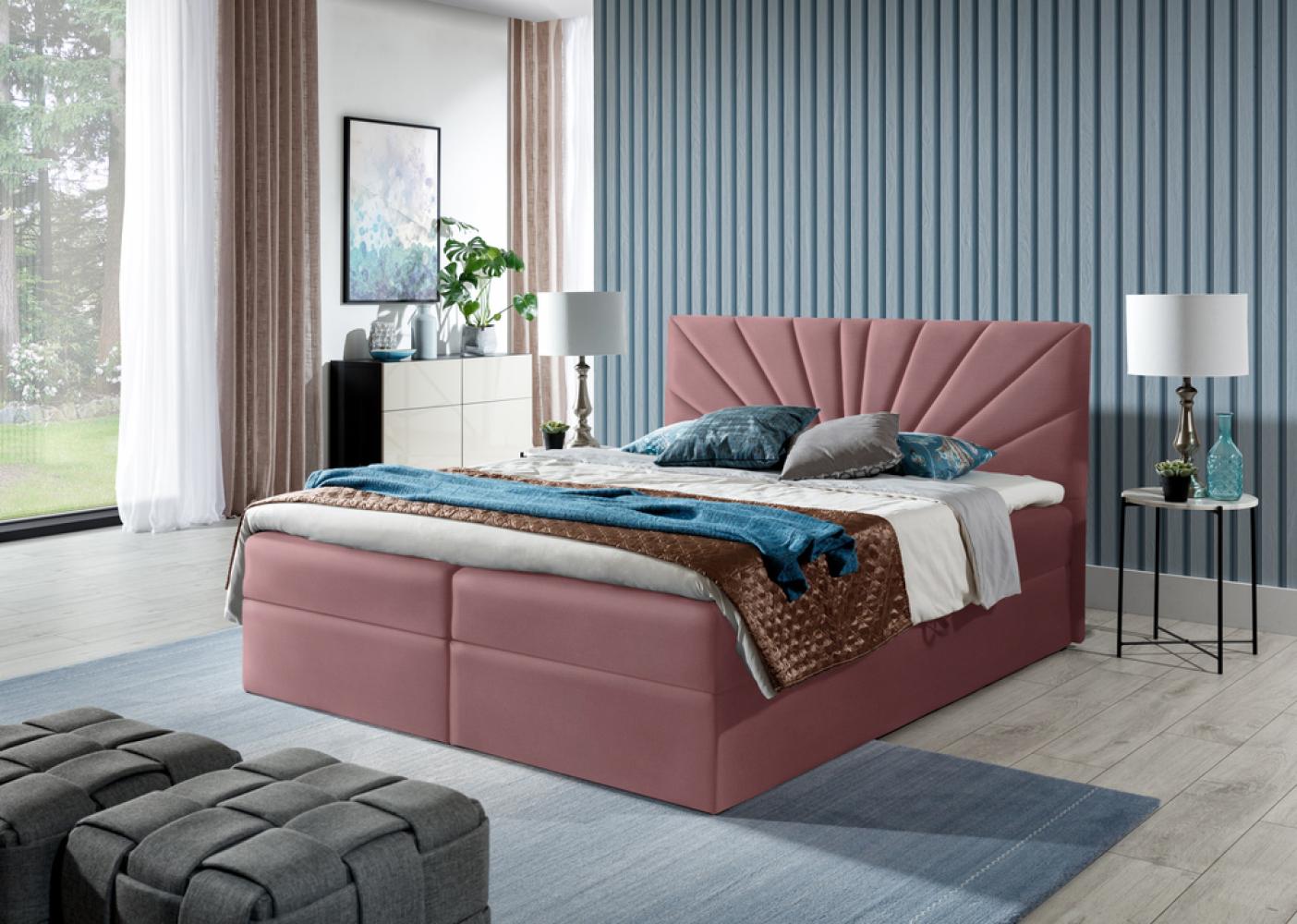 99rooms Lazzaro Boxspringbett Velours JASMINE Lila 120x200 cm Bild 1