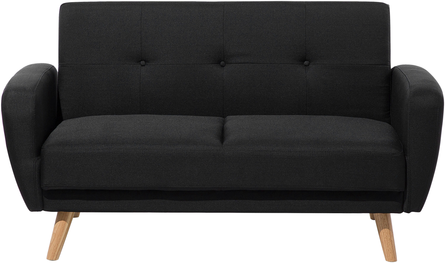 Schlafsofa 2-Sitzer Polsterbezug schwarz verstellbar FLORLI Bild 1