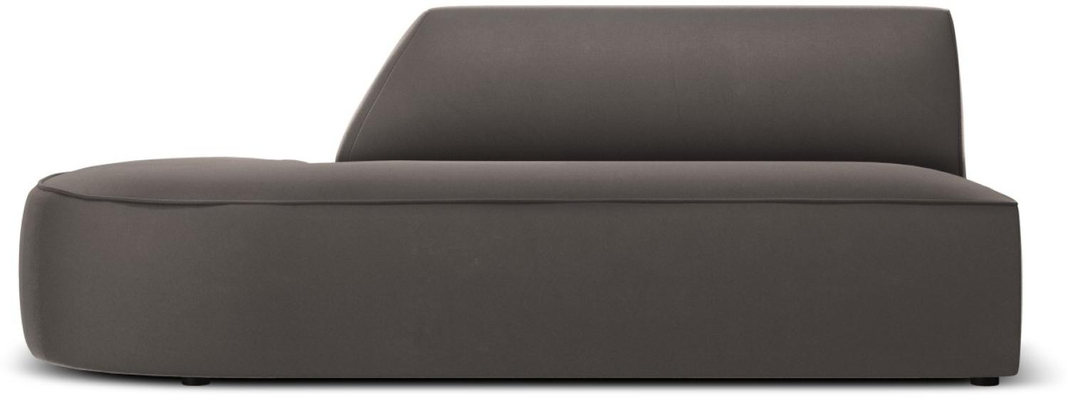 Micadoni 2-Sitzer Samtstoff Modul Ruby Links | Bezug Dark Grey | Beinfarbe Black Plastic Bild 1
