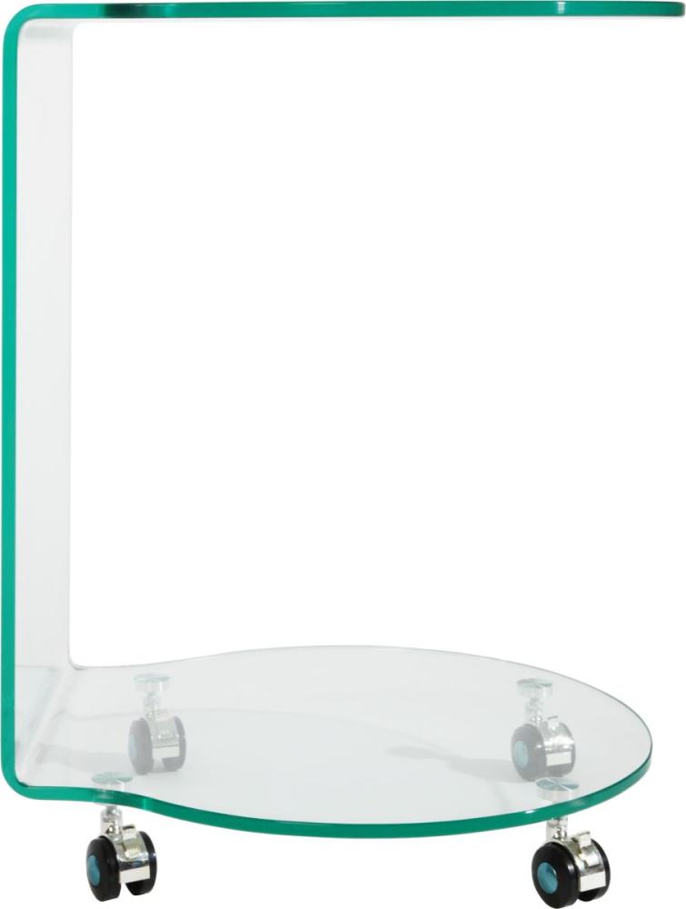 bhp Beistelltisch , klar, mit Rollen Glasstärke: 10 mm, formgebogen Bild 1