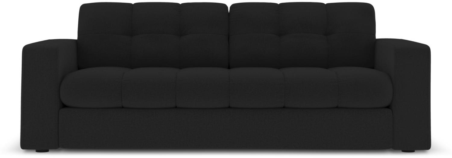 Micadoni 2-Sitzer Sofa Justin | Bezug Black | Beinfarbe Black Plastic Bild 1