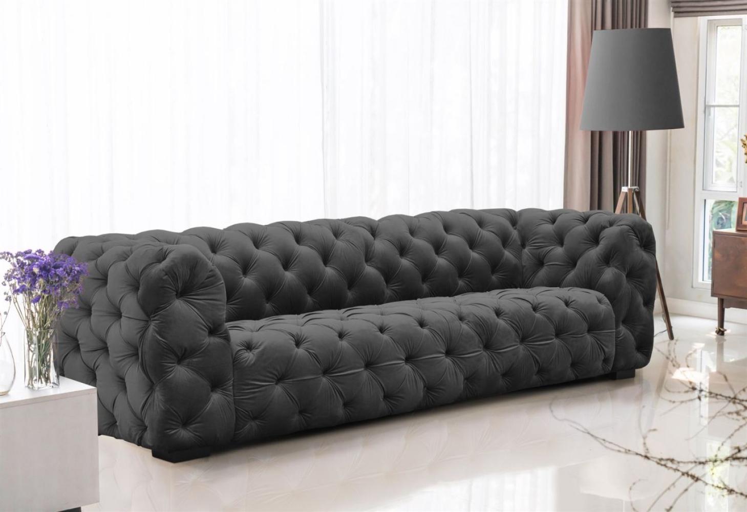 Sofa Designersofa NATALIE 4-Sitzer in Stoff Riviera Graphit Bild 1