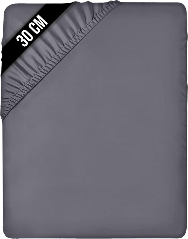 Utopia Bedding - Spannbettlaken 135x190cm - Grau - Gebürstete Polyester-Mikrofaser Spannbetttuch - 30 cm Tiefe Tasche Bild 1