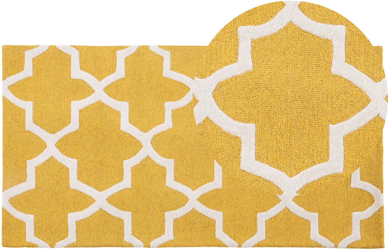 Teppich gelb 80 x 150 cm marokkanisches Muster Kurzflor SILVAN Bild 1