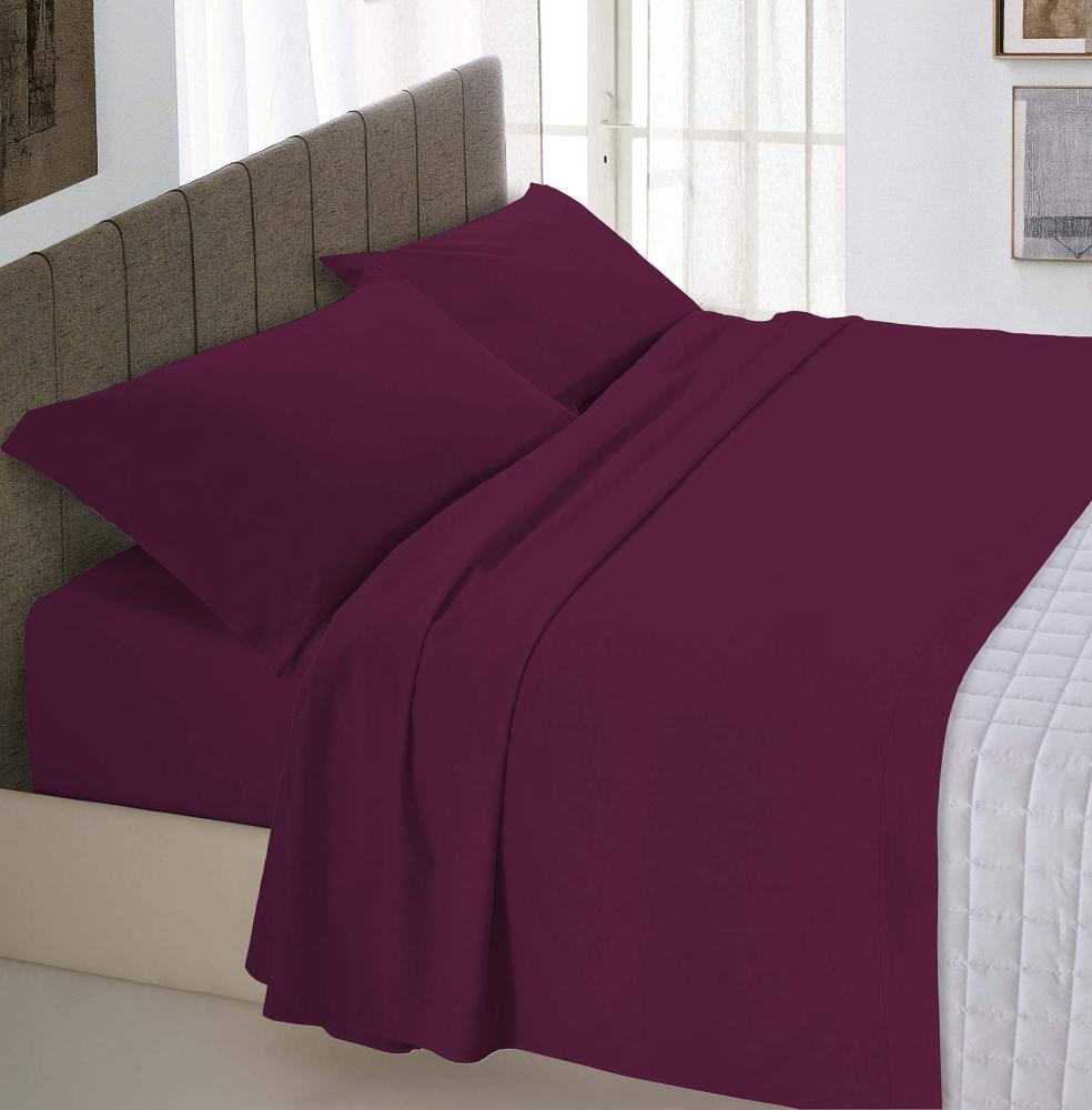 Italian Bed Linen Max Color Bettwäsche-Set, Pflaume, Doppelte Bild 1